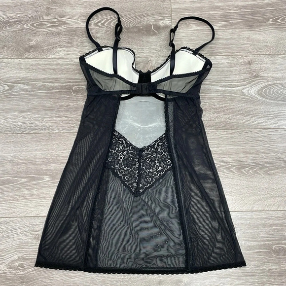 Victoria’s Secret Slip Dress Lingerie Sheer Lace Lined Demi Bra Bustier 36D - Picture 13 of 16
